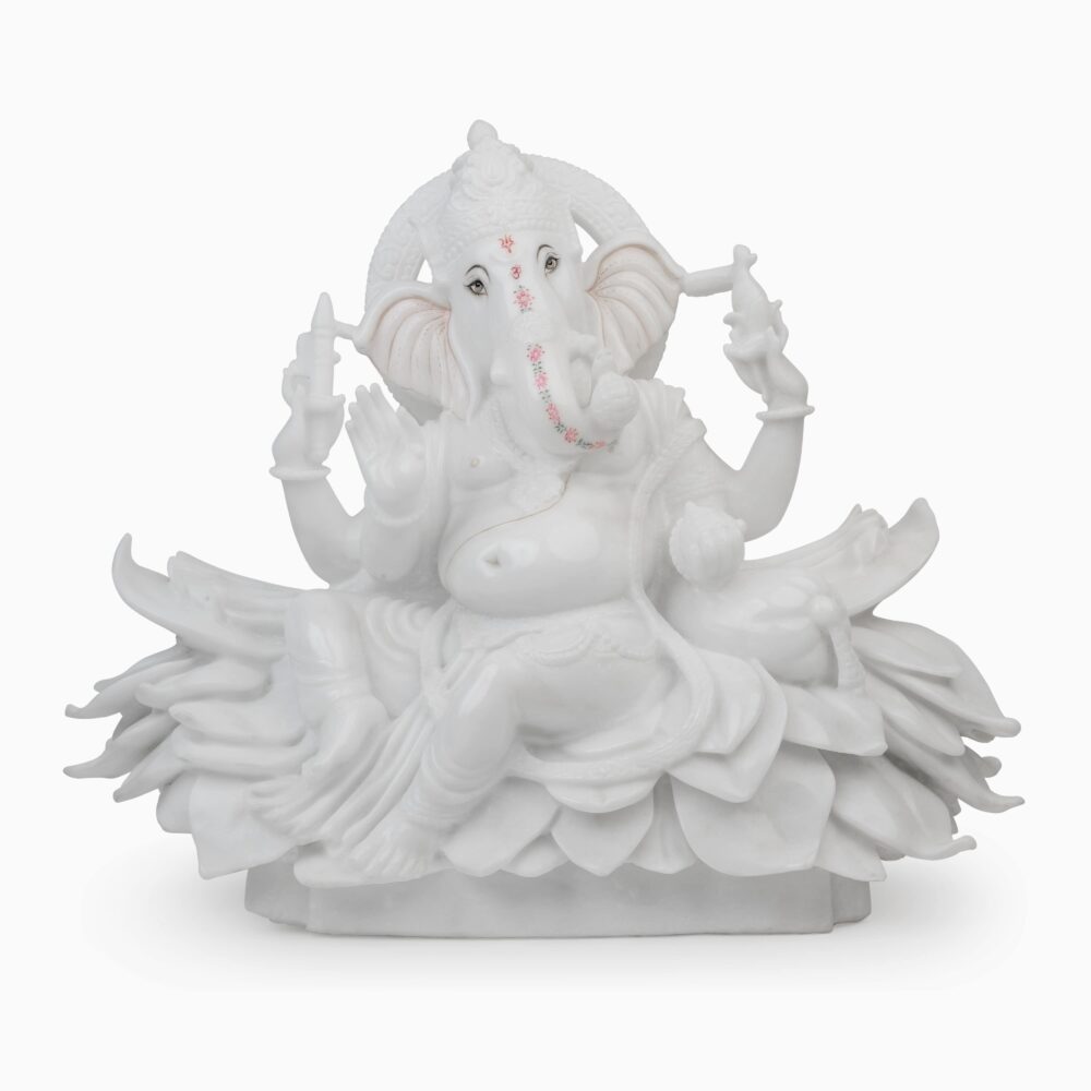 Ganesh Ji On Lotus Flower