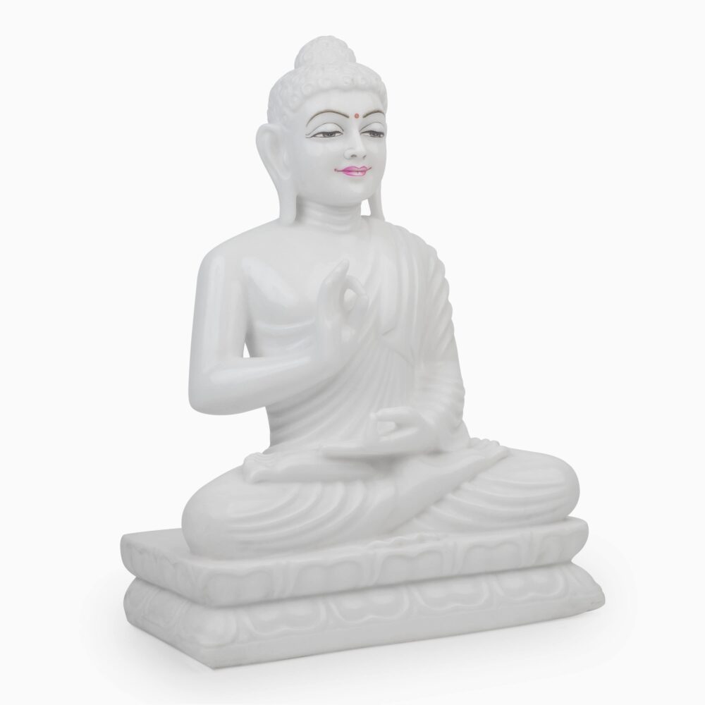 Buddha In White Marble Statue - Image 2