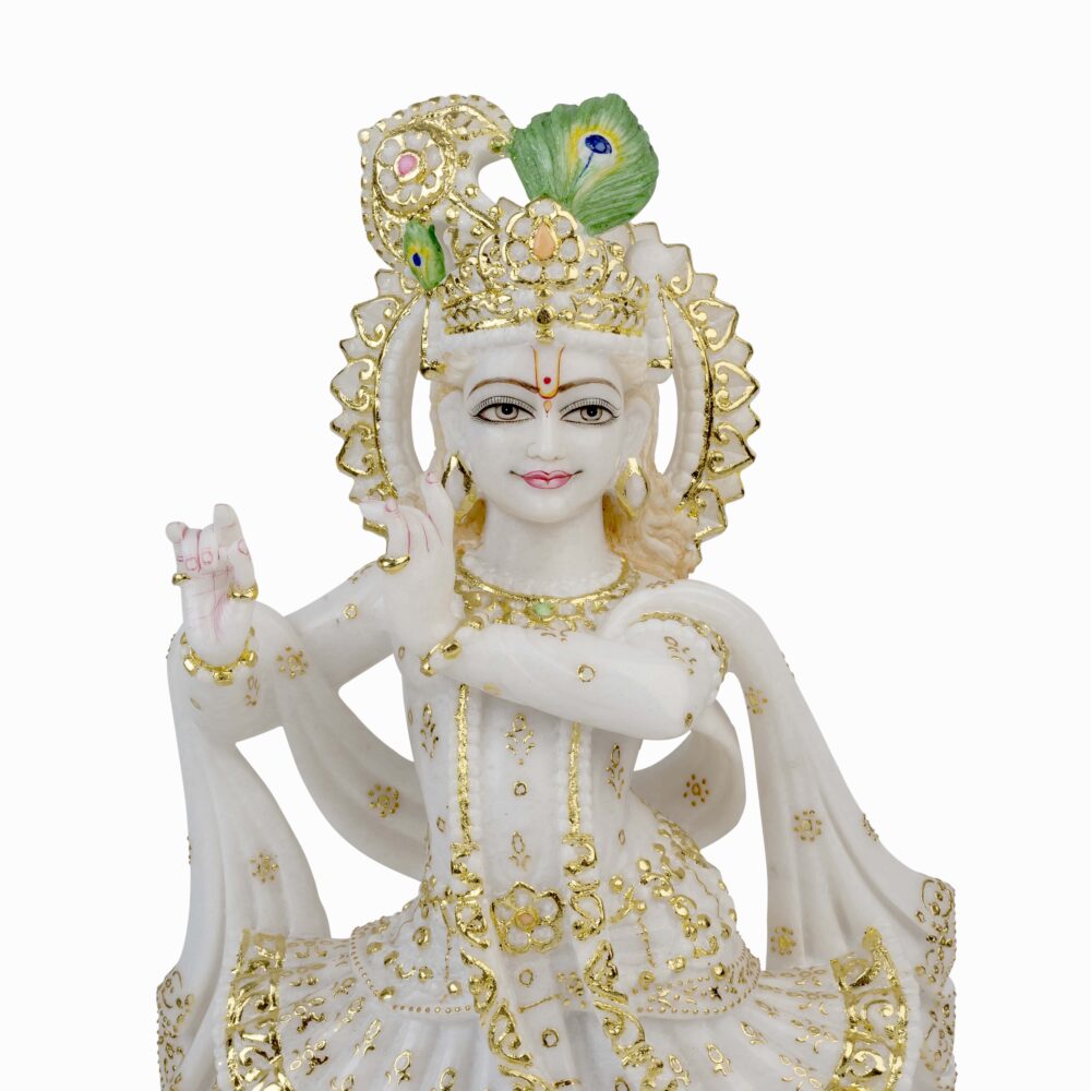 Shree Krishna Marble Statue - Image 3