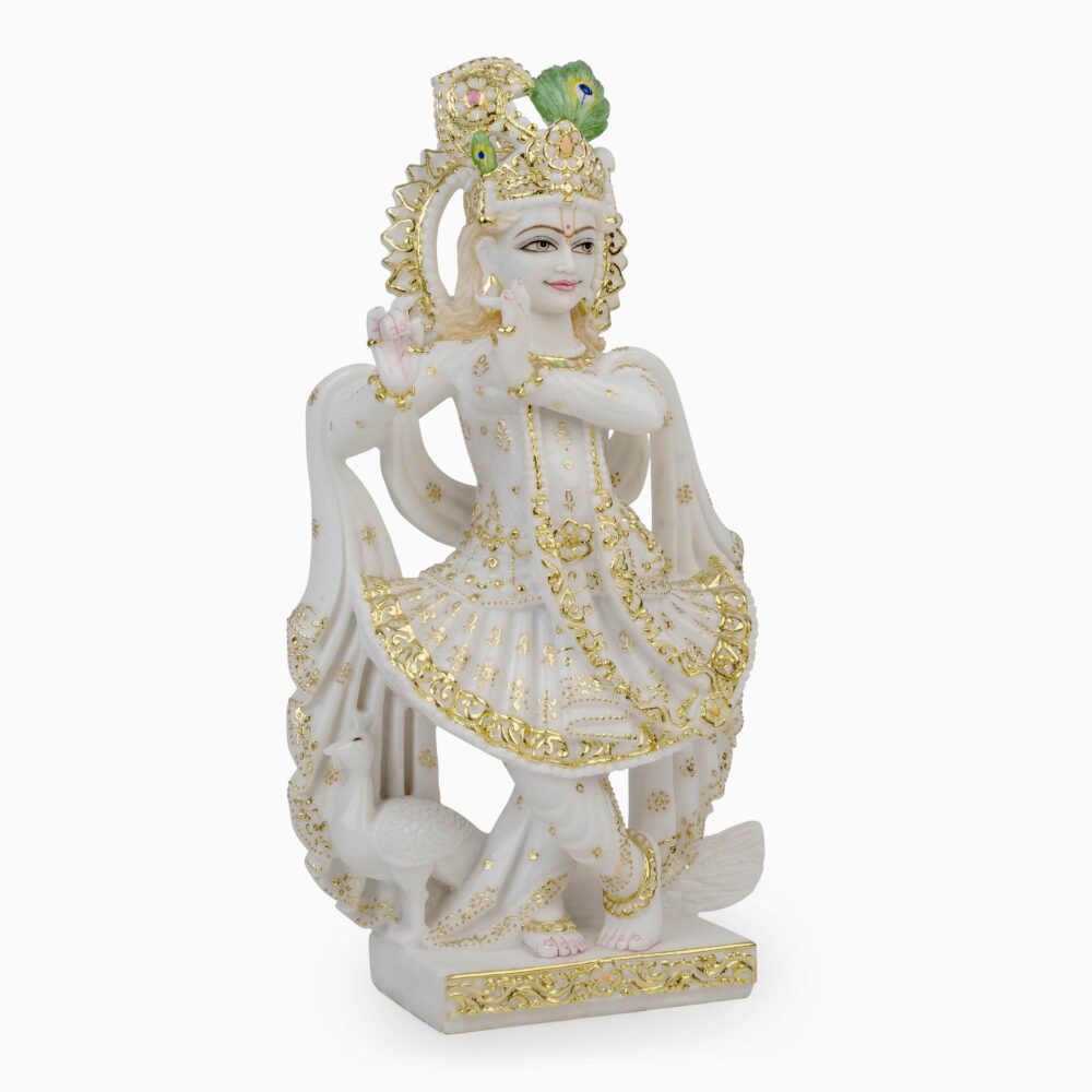 Shree Krishna Marble Statue - Image 2