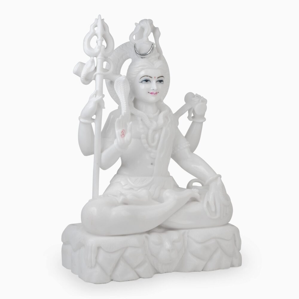 Lord Shiva In White Marble - Image 2