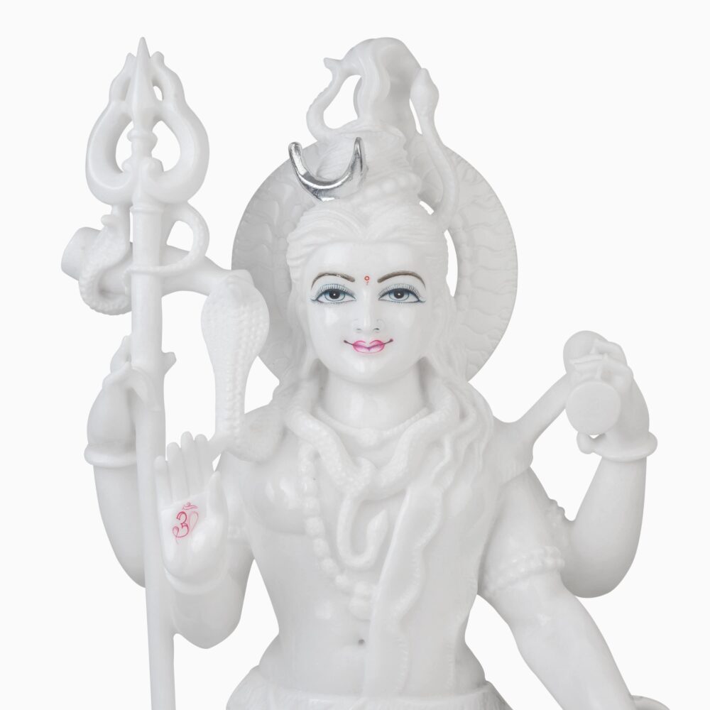 Lord Shiva In White Marble - Image 3