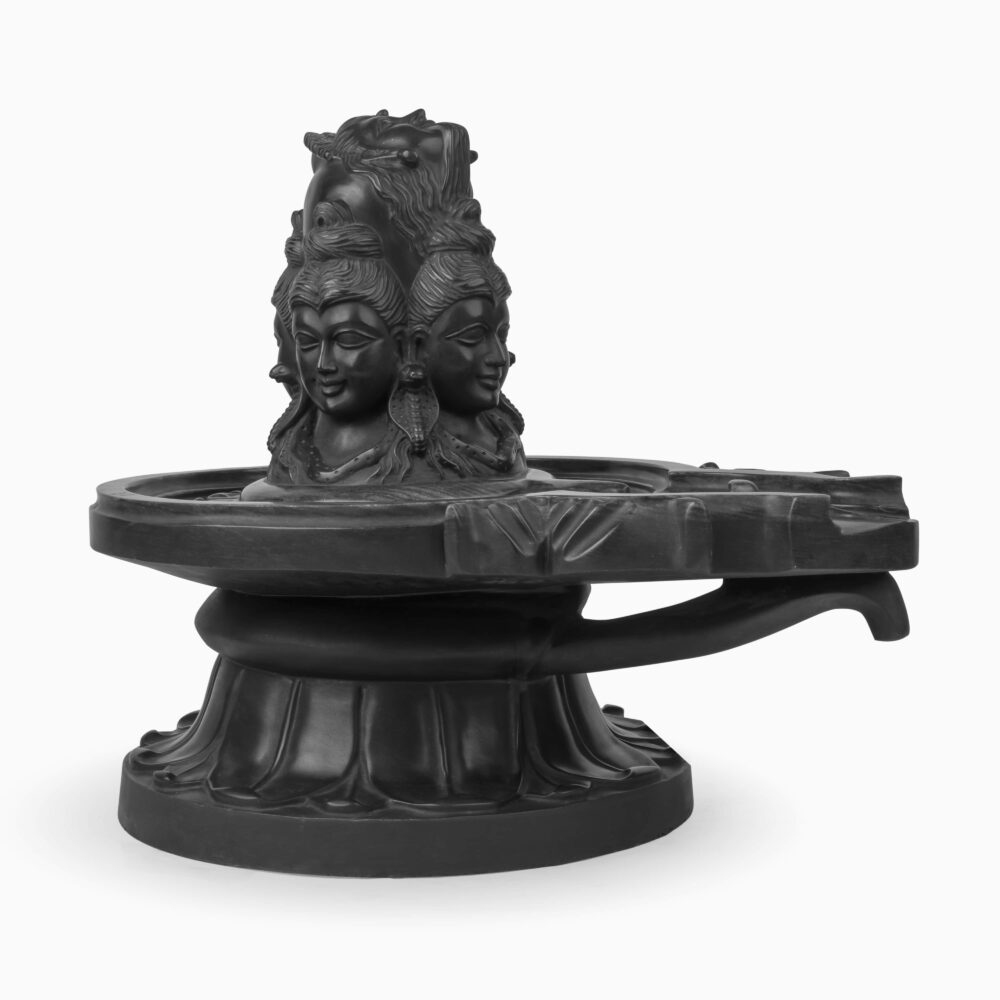 Panchmukhi Shivlinga Black Marble Statue