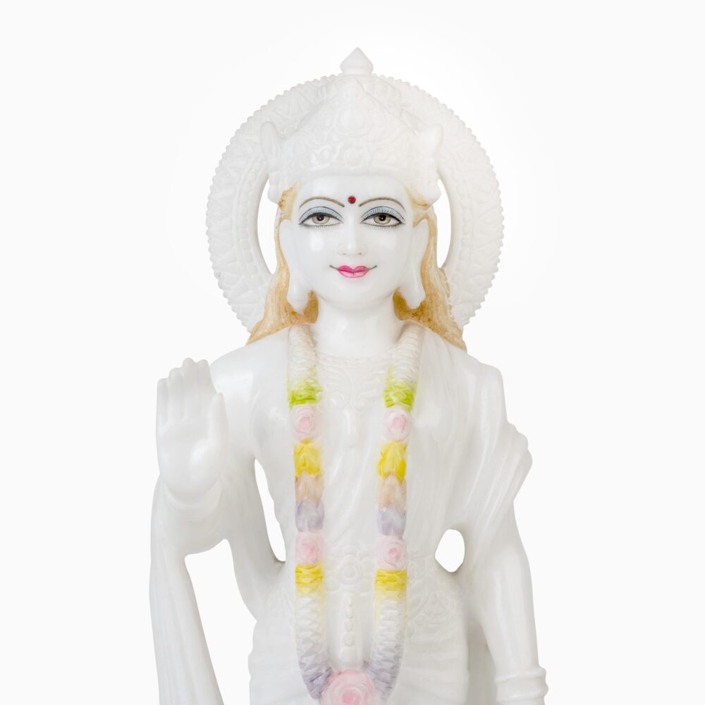 Ram Darbaar - Shri Ram, Sita Maa, Laxman Ji, Hanuman Ji In White Marble - Image 4