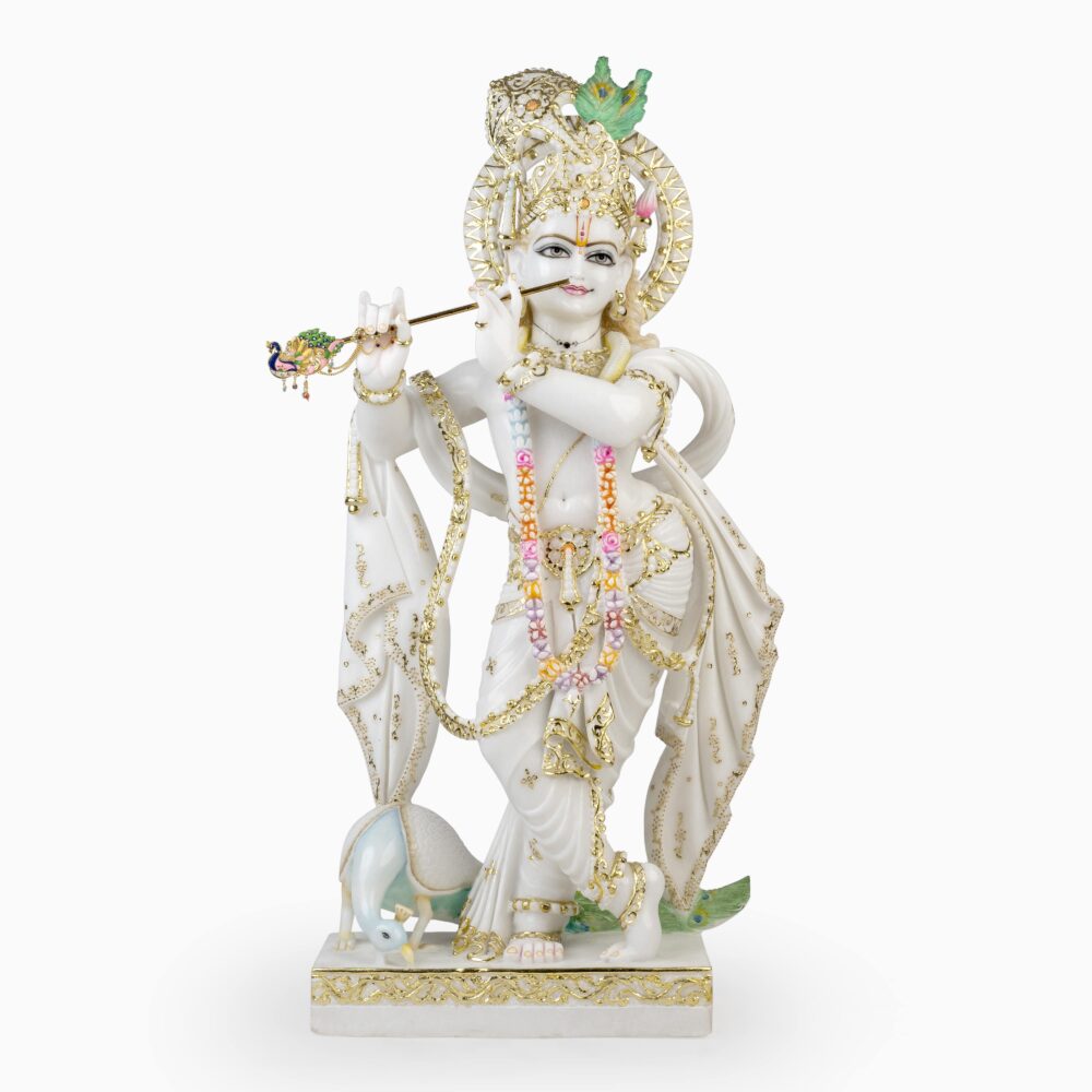 Shri Krishna And Radha Marble Moorti - Image 2