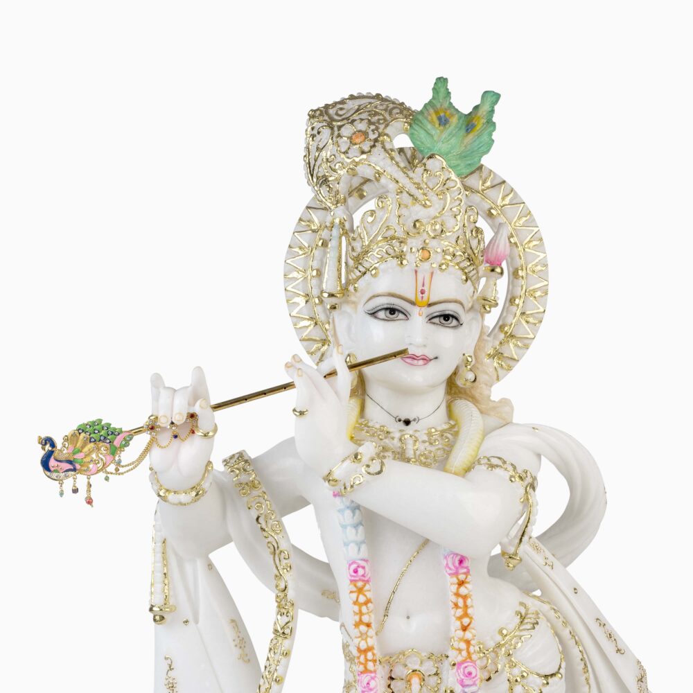 Shri Krishna And Radha Marble Moorti - Image 4