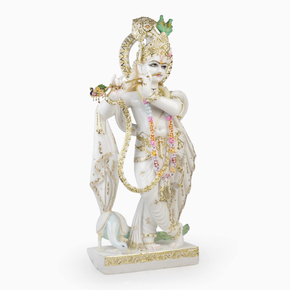 Shri Krishna And Radha Marble Moorti - Image 3