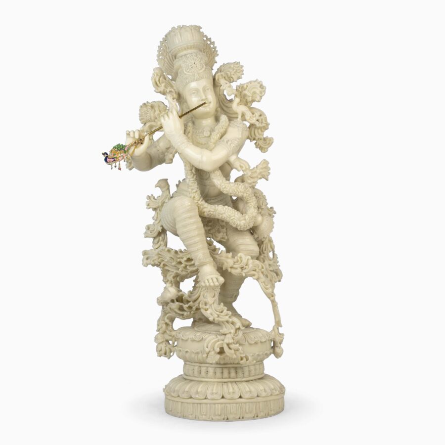 Krishna Bhagwan In Marble Dust Statue