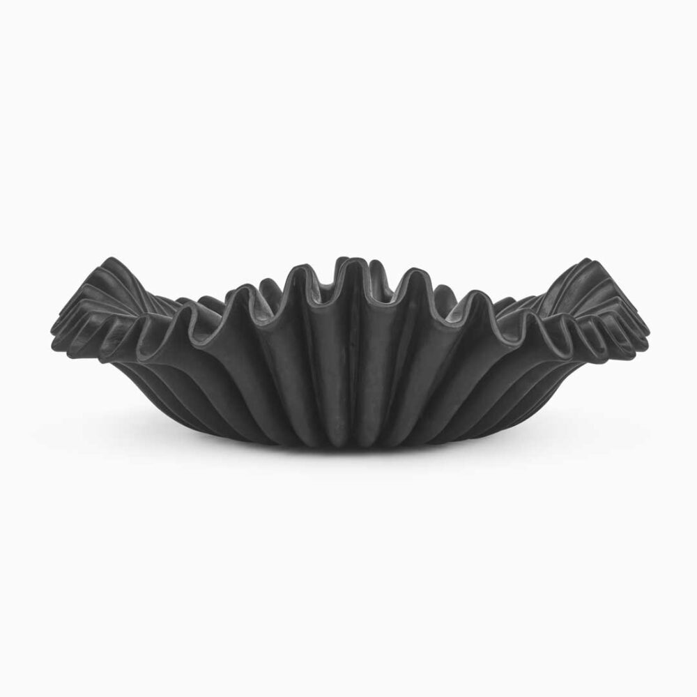 Black Ruffle marble Urli / Bowl - Image 2