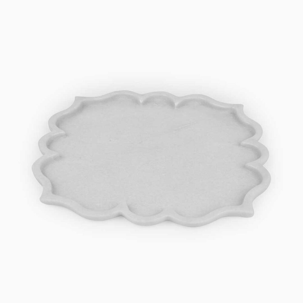 Floral Handcrafted Marble Tray - Image 3