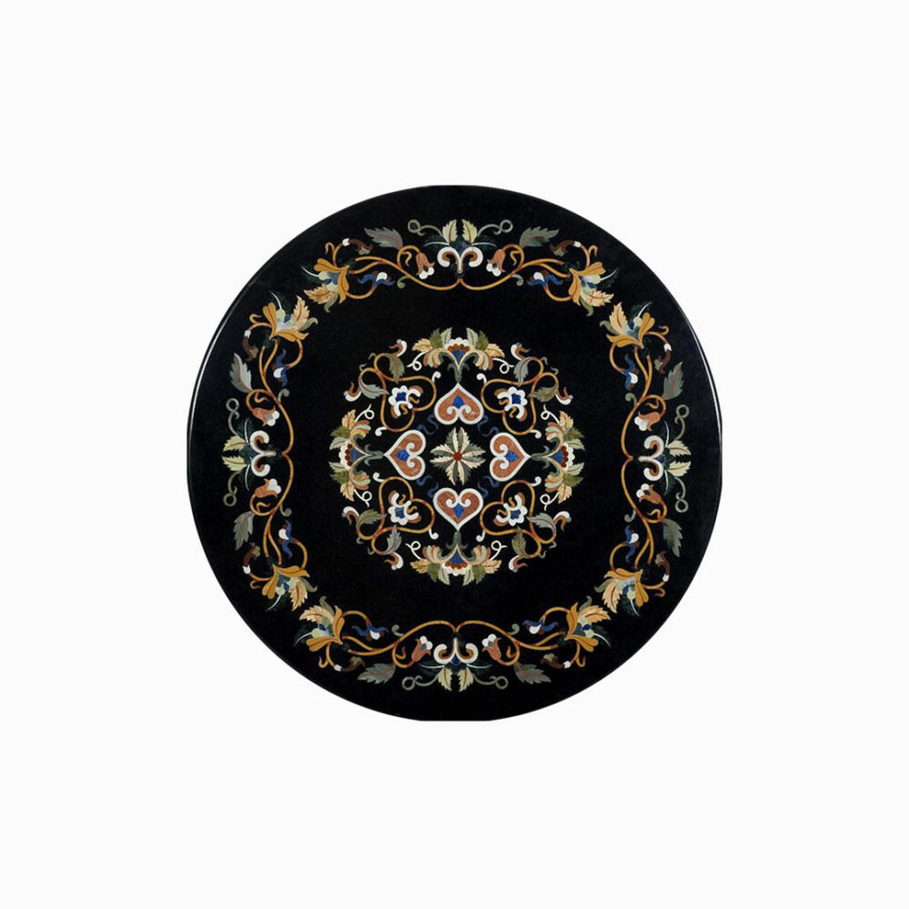 Regal Filigree Round Marble Tabletop