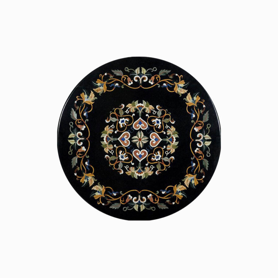 Regal Filigree Round Marble Tabletop