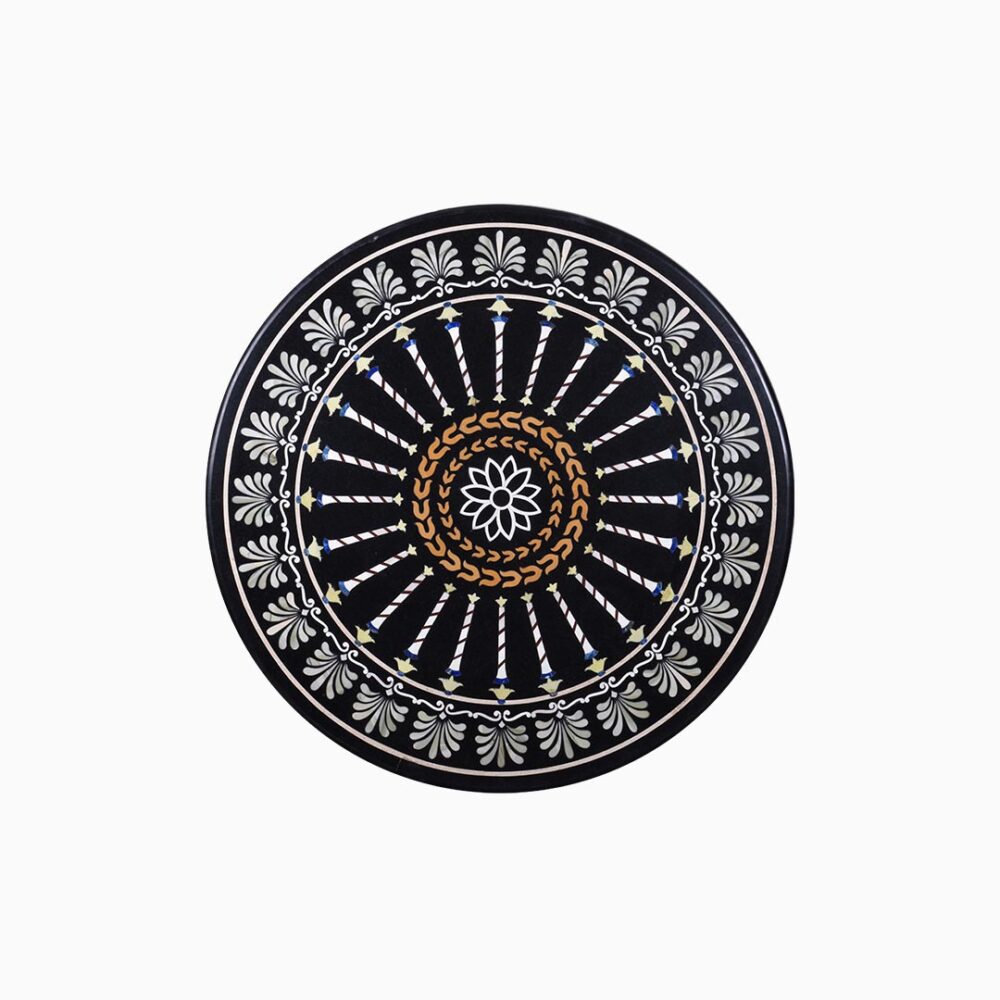 Radiant Mandala Round Marble Tabletop