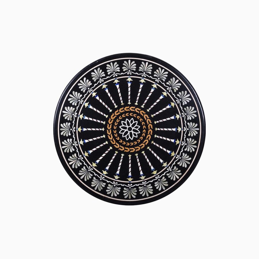 Radiant Mandala Round Marble Tabletop