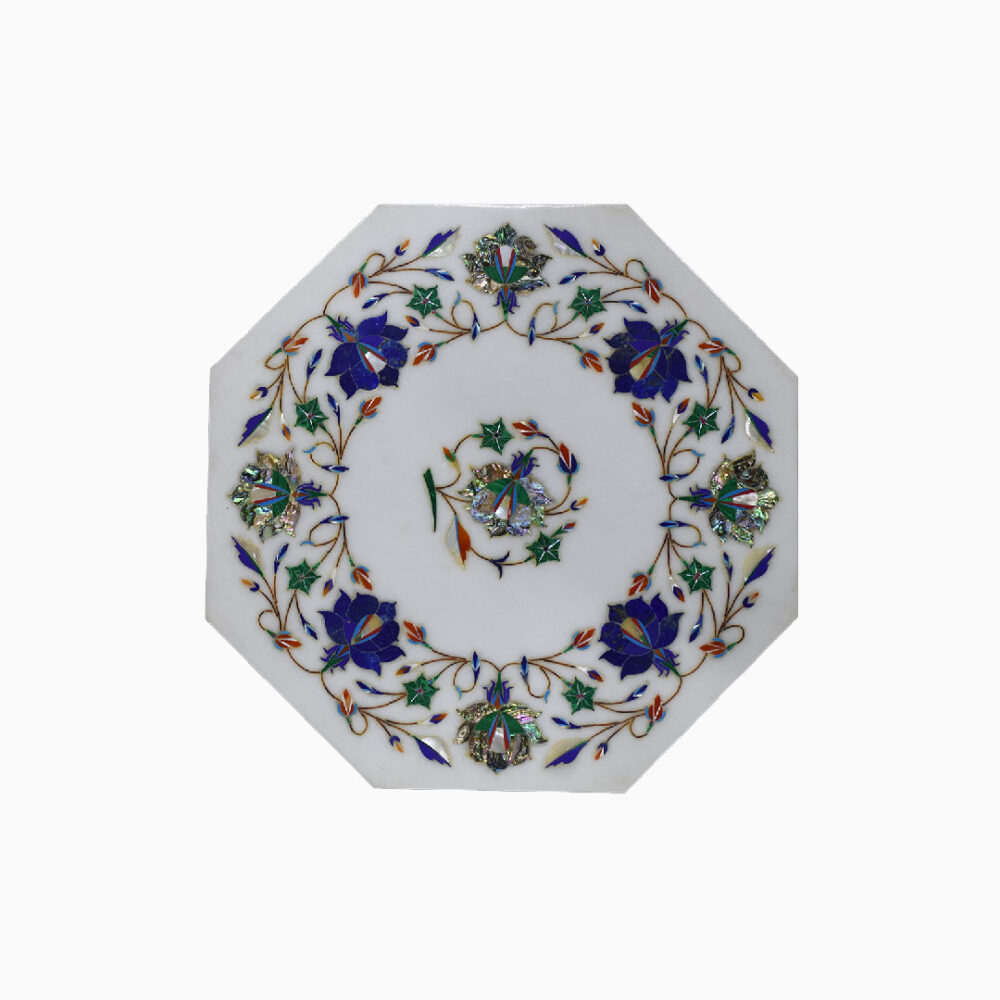 Majestic Bloom Octagon Marble Tabletop