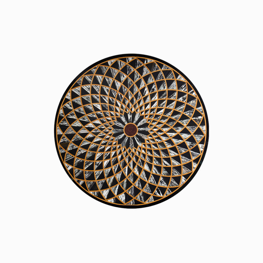 Geometric Eclipse Round Marble Tabletop