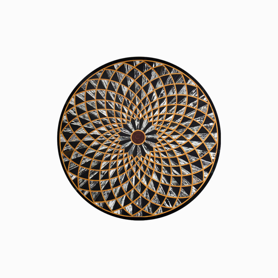 Geometric Eclipse Round Marble Tabletop