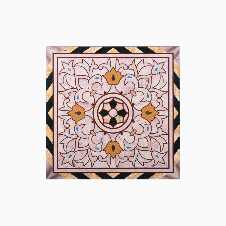 Mandala Majesty Square Marble Tabletop