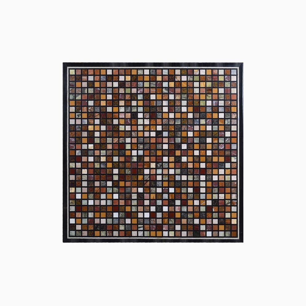 Autumnal Patchwork Square Marble Tabletop