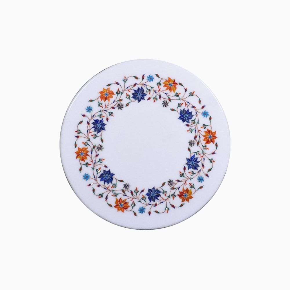 Flora's Garland Round Marble Tabletop