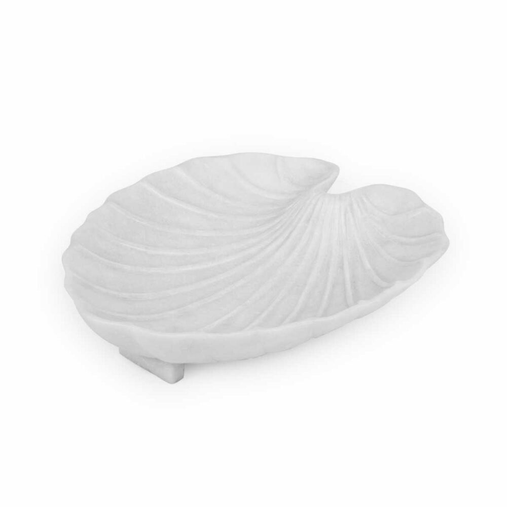 Shell-Shaped White Marble Urli