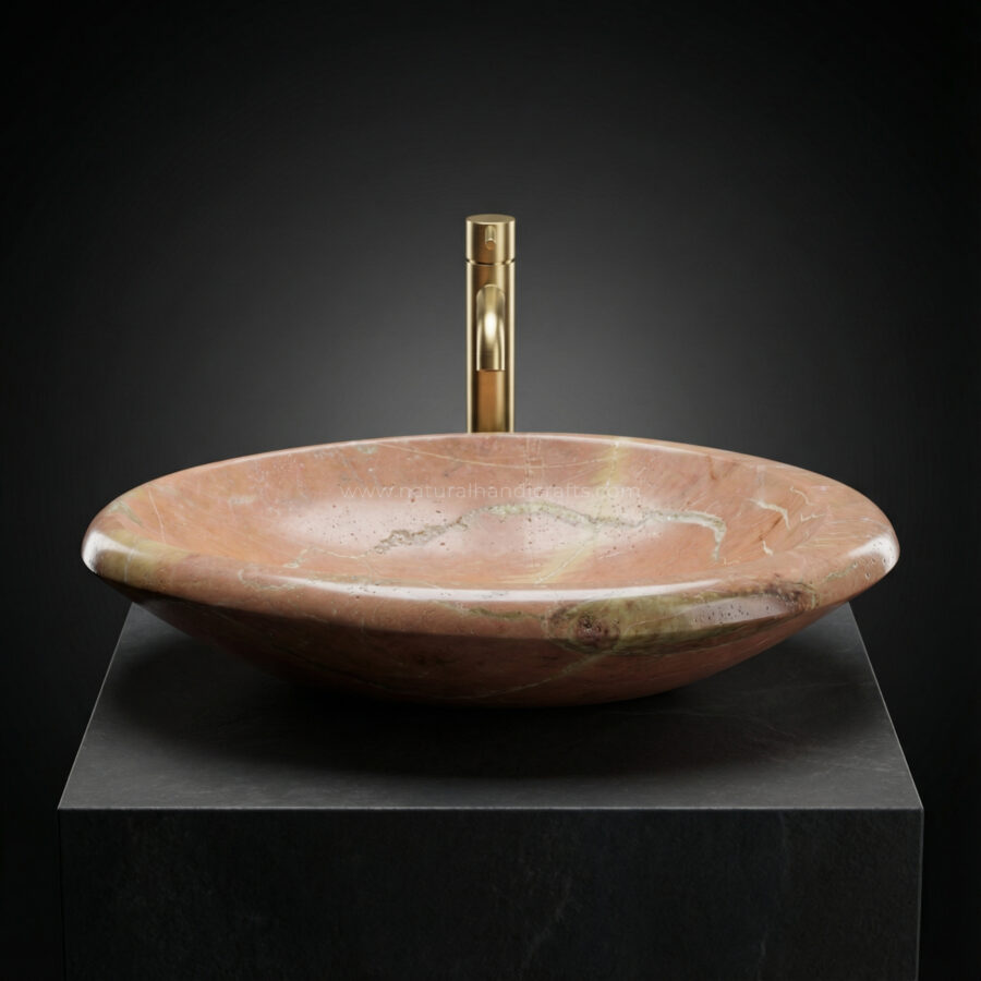 Rainforest Gold Marble Prehistoric Pattern Basin