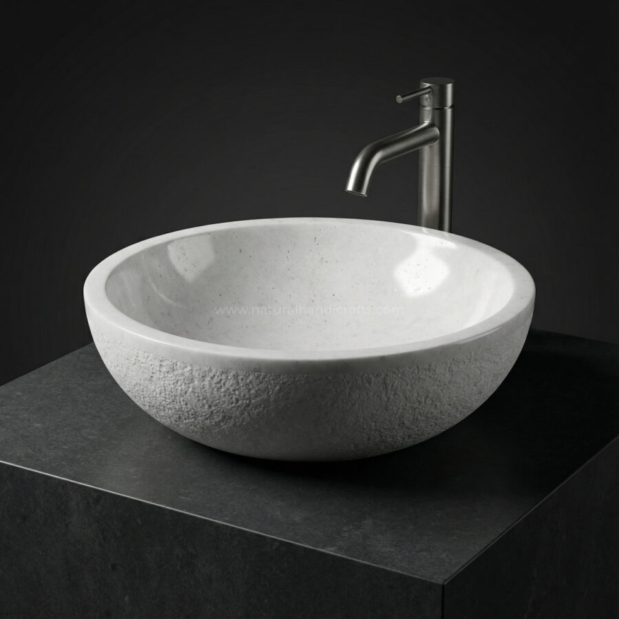 White Marble Matte Bowl Basin