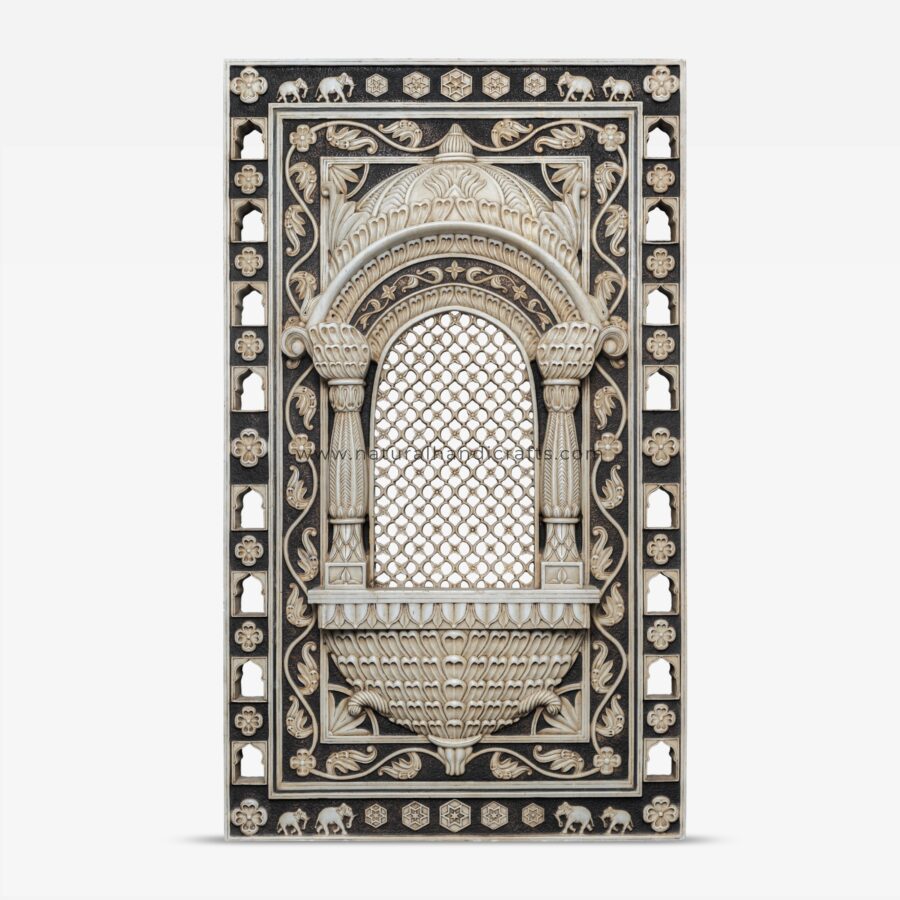 Royal Ornamental Jharokha Floral Lattice Wall Art Panel
